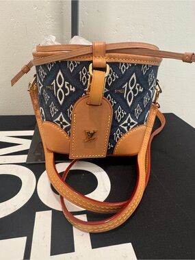 Louis Vuitton Noe mini Denim jacquard Bucket Bag